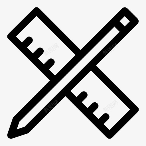 工具图形图标svg_新图网 https://ixintu.com diy 制造商 卷曲 图形 图标 尺子 工具 形状 简单的卷曲图标 线 铅笔
