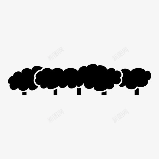 灌木丛树木常绿植物图标svg_新图网 https://ixintu.com 公园 园艺 土壤 室外 常绿植物 树木 灌木丛 绿色 自然