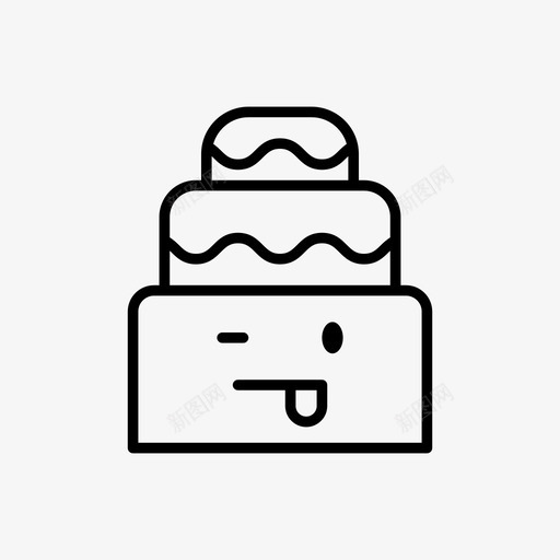 蛋糕傻瓜高飞图标svg_新图网 https://ixintu.com 傻 傻瓜 卡瓦伊 派对 甜 甜食 糖衣 舌头伸出来 蛋糕 请客 高飞