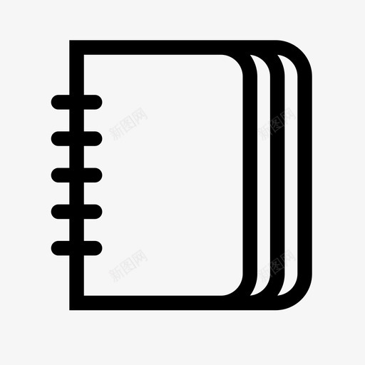 记事本戒指装订笔记图标svg_新图网 https://ixintu.com 小册子 戒指装订 日记 笔记 笔记本 螺旋装订 记事本