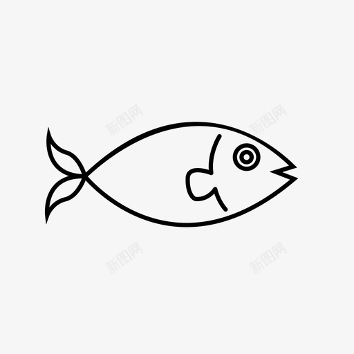 鱼水生食物图标svg_新图网 https://ixintu.com 水生 海洋 蛋白质 食物 鱼