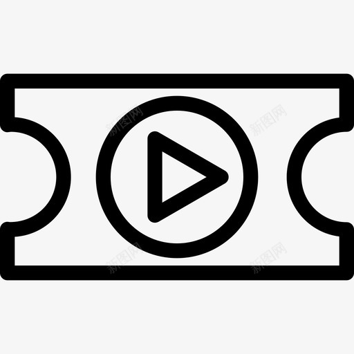 电影票戏票标志图标svg_新图网 https://ixintu.com 对象 形状 戏票 插图 标志 生产许可证标志 电影票 线图标 许可证 设计