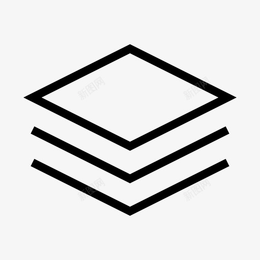 层叠堆叠纸张图标svg_新图网 https://ixintu.com 堆叠 层叠 平面 文档 水平 纸张