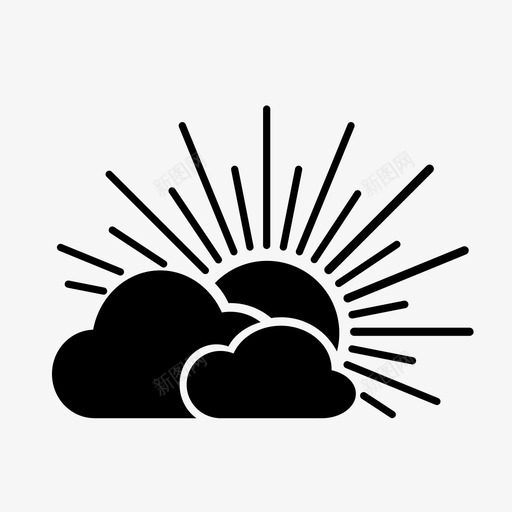 部分晴朗天气状况水图标svg_新图网 https://ixintu.com 多云 天气状况 星星 水 温暖 炎热 自然 部分晴朗