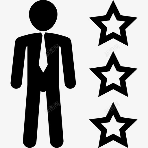 身着商务装的男士有三星轮廓有人图标svg_新图网 https://ixintu.com 有三星轮廓 有人 有人力资源 身着商务装的男士