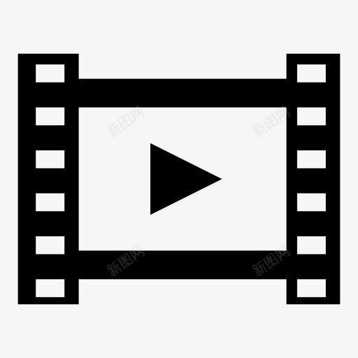 视频播放器节目播放视频图标svg_新图网 https://ixintu.com 娱乐 媒体 播放视频 照片 电影 电影院 节目 视频播放器