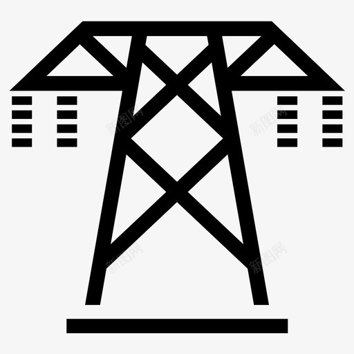 输电塔电力能源图标svg_新图网 https://ixintu.com 电力 电力线 结构 能源 输电塔