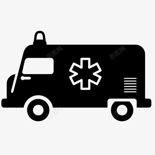 救护车卡车救命图标svg_新图网 https://ixintu.com 健康安全 医疗急救 医院 卡车 安全 急救 救命 救护车