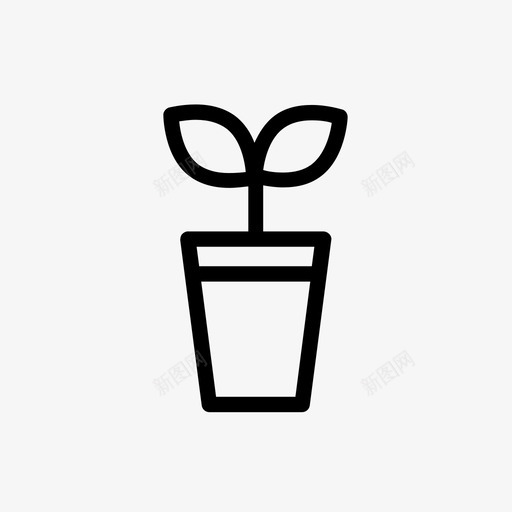 苗木发芽盆栽图标svg_新图网 https://ixintu.com 发芽 叶子 天然 室内植物 树木 盆栽 绿色 自然 苗木