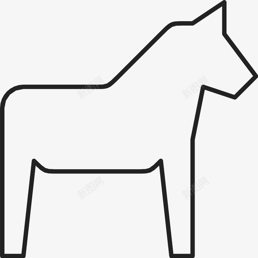达勒卡里亚马木制玩具图标svg_新图网 https://ixintu.com 彩绘马 木制 玩具 瑞典 达勒卡里亚马 达拉哈斯特 达拉哈斯马