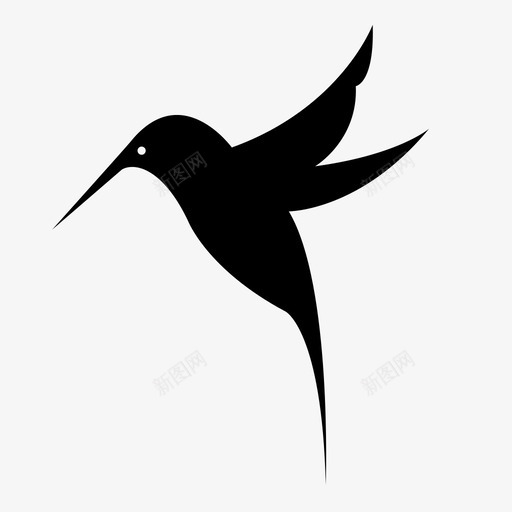 蜂鸟动物生物图标svg_新图网 https://ixintu.com 动物 生物 翅膀 苍蝇 蜂鸟 野生动物