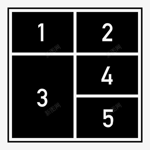5平铺数字框仪表板布局图标svg_新图网 https://ixintu.com 5平铺数字框 仪表板布局
