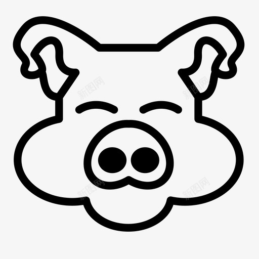 猪猪头牲畜图标svg_新图网 https://ixintu.com 哺乳动物 牲畜 猪 猪头 猪肉