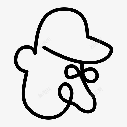脸毕加索人图标svg_新图网 https://ixintu.com 一条线 人 卡通 抽象脸 插图 毕加索 绘画 脸 脸线 面部特征