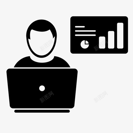 图表演示个人图标svg_新图网 https://ixintu.com 个人 信息 分析 图表 数据图表 演示 用户 笔记本电脑