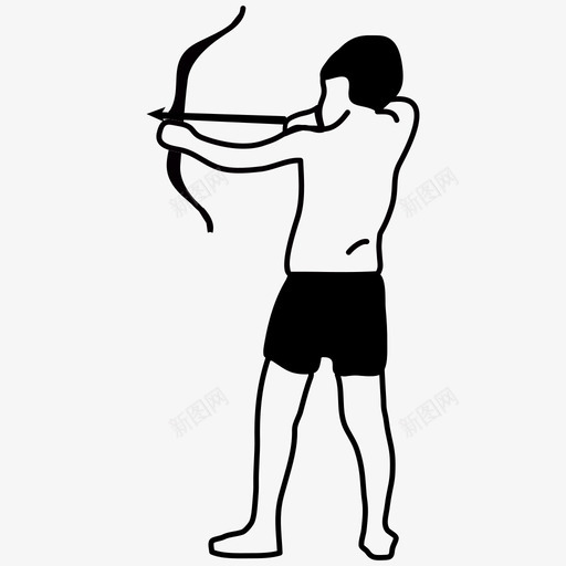 拉弓射击人图标svg_新图网 https://ixintu.com 人 孩子 射击 射箭 弓箭 拉弓 纪录片图标