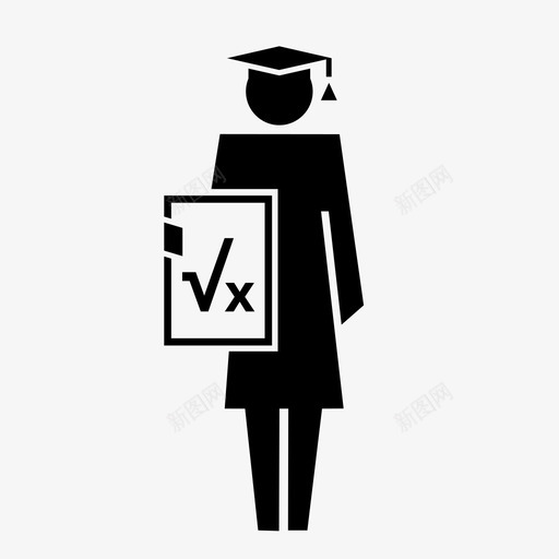 数学生研究生硕士图标svg_新图网 https://ixintu.com 大学 女性 学校 教育学 数学 数学生 数学硕士 研究生 硕士