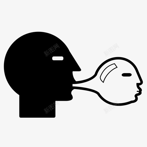 自恋自爱自我形象图标svg_新图网 https://ixintu.com 口香糖 嚼口香糖 自恋 自我形象 自爱 自私自利