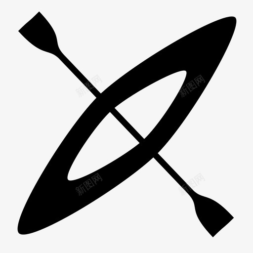 独木舟船露营图标svg_新图网 https://ixintu.com 娱乐 桨 水 水上运动 湖 独木舟 船 露营