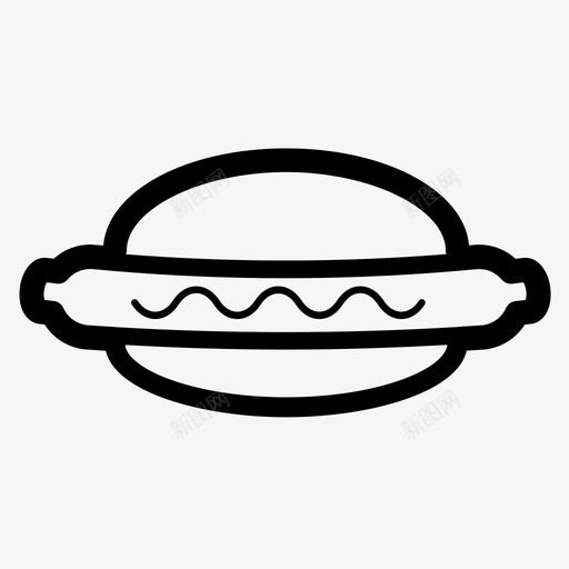 热狗零食三明治图标svg_新图网 https://ixintu.com 三明治 不健康 午餐 圆形 快餐 晚餐 热狗 零食 食物