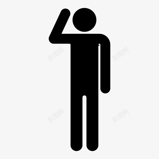 敬礼头举着头图标svg_新图网 https://ixintu.com 举着头 头 尊敬 手 敬礼 沉思 男 男人变奏曲
