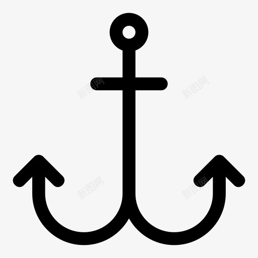 锚轮船水手纹身图标svg_新图网 https://ixintu.com 停车场 水手纹身 海军 电枢 码头 简单的卷曲图标 轮船 锁定 锚 锚下