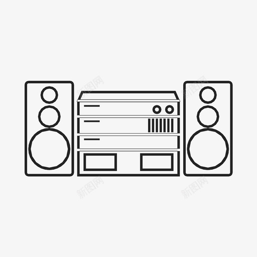 立体声环绕音响扬声器图标svg_新图网 https://ixintu.com cd播放器 扬声器 播放器 歌曲 环绕音响 立体声 音乐系统 音箱 音量