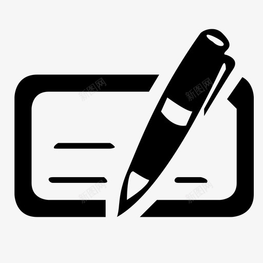 支票簿书写收款图标svg_新图网 https://ixintu.com 书写 借方 号码 拥有 支票 支票簿 收款 笔和支票 购买 钱