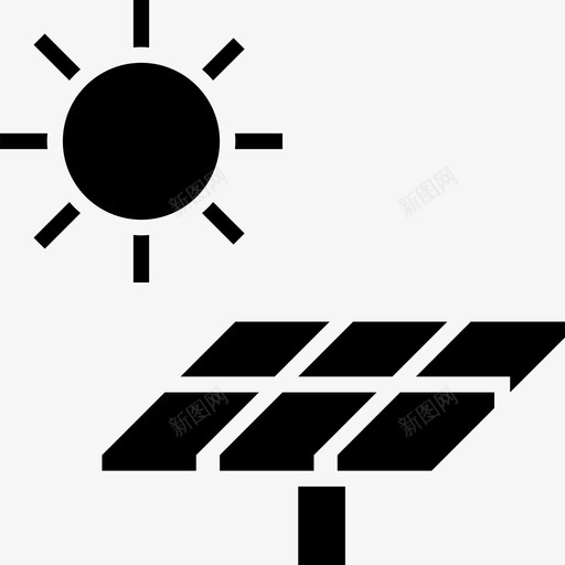太阳能板电力能源图标svg_新图网 https://ixintu.com 太阳能 太阳能板 环境 电力 能效和led灯 能源