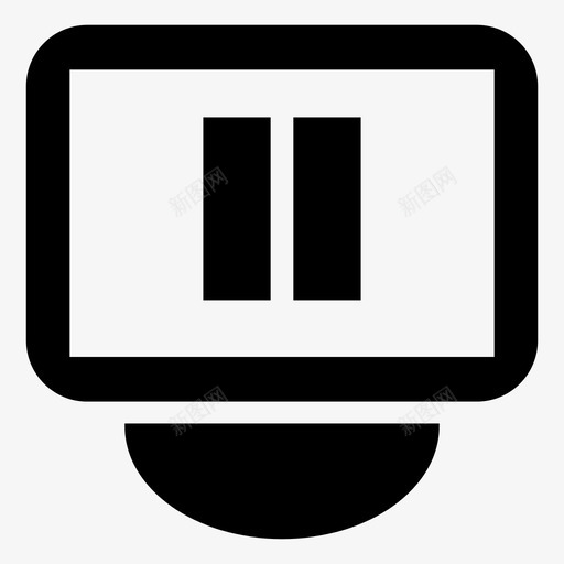 暂停电视屏幕电视图标svg_新图网 https://ixintu.com 媒体 暂停 暂停视频 电影 电视 电视屏幕 监视器