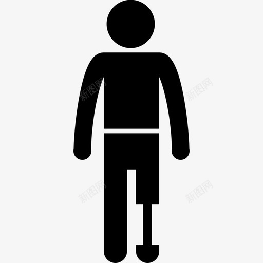 受伤假肢人图标svg_新图网 https://ixintu.com 人 体形 假肢 医疗状况 受伤 残疾人 疼痛
