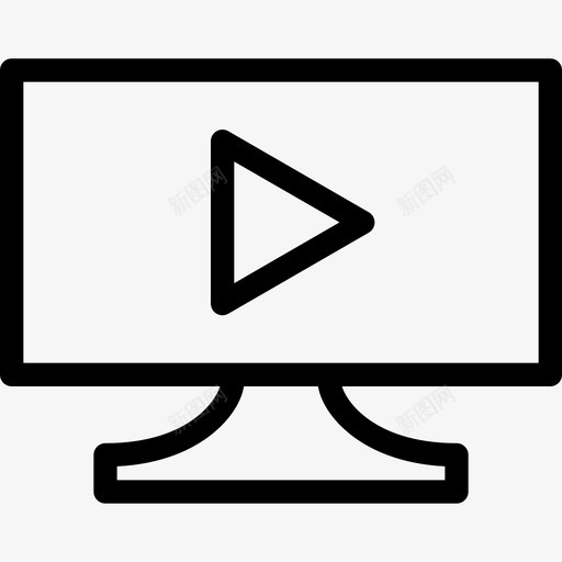 视频播放器标志形状图标svg_新图网 https://ixintu.com 屏幕 形状 插图 播放电影 标志 电影播放器 线图标 视频播放器