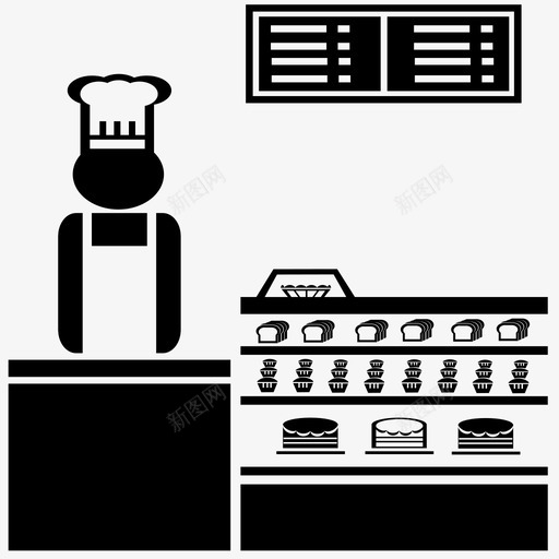 面包房糖衣本地图标svg_新图网 https://ixintu.com 人 午餐 商店 小企业 本地 派 糖衣 购物 采购 面包房 餐厅