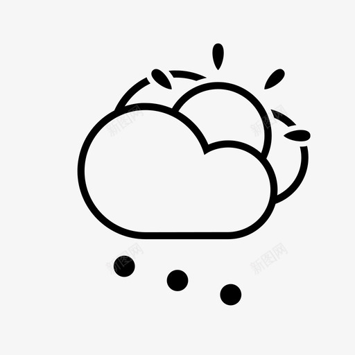 日雹天气晴天图标svg_新图网 https://ixintu.com 云 冬季 天气 日雹 晴天 气候 雨 预报
