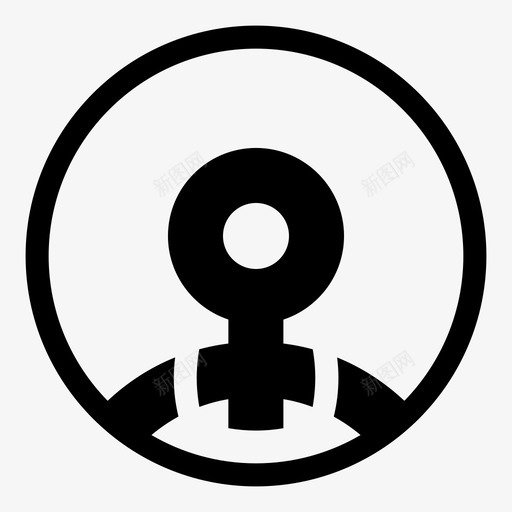 女性用户账户头像图标svg_新图网 https://ixintu.com 个人资料 头像 女性 女性用户 徽章 账户