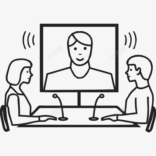 会议呼叫中心图标svg_新图网 https://ixintu.com 会议 呼叫中心