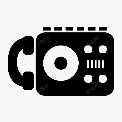 收音机电话接收器图标svg_新图网 https://ixintu.com 录音 挂机 接收器 收音机 电话