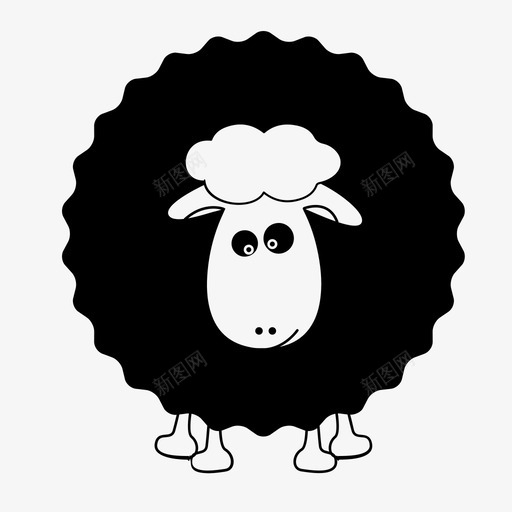 绵羊动物羊毛图标svg_新图网 https://ixintu.com 不灵活 动物 固执 绵羊 羊毛