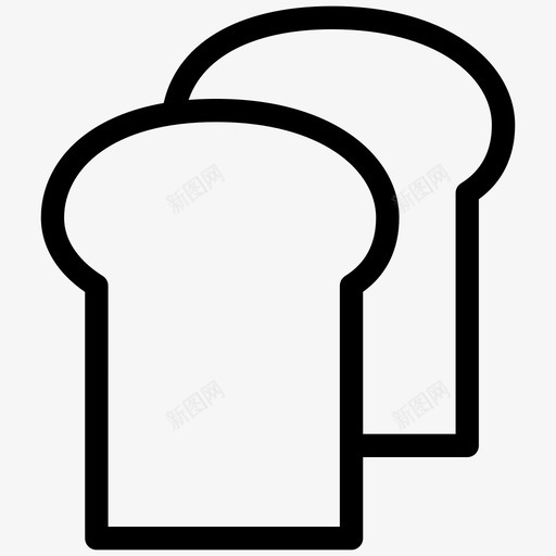 面包切片标牌图标svg_新图网 https://ixintu.com 健康零食 健康食品 切片 块 形状 插图 标牌 线图标 营养 面包 食品和饮料