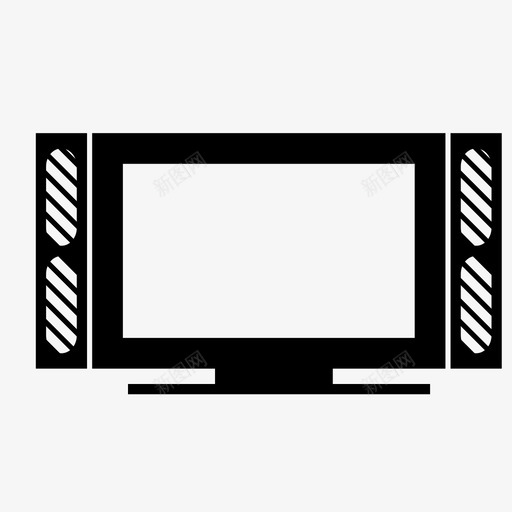 电视大屏幕娱乐图标svg_新图网 https://ixintu.com 大屏幕 娱乐 电视 监视器