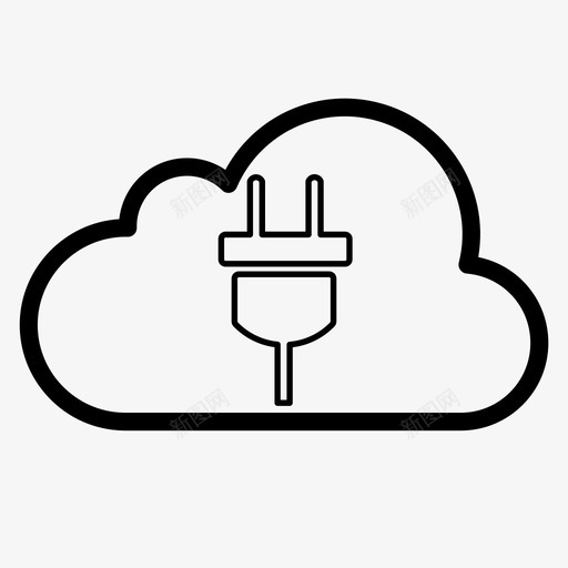云电源云功率瓦特图标svg_新图网 https://ixintu.com bim云中的电气工程师 云功率 云电源 瓦特 电力 电气工程师 电气插头 电线 能源