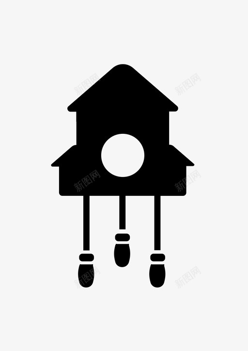 布谷鸟钟旧钟时间图标svg_新图网 https://ixintu.com 复古钟 布谷鸟钟 旧钟 时间