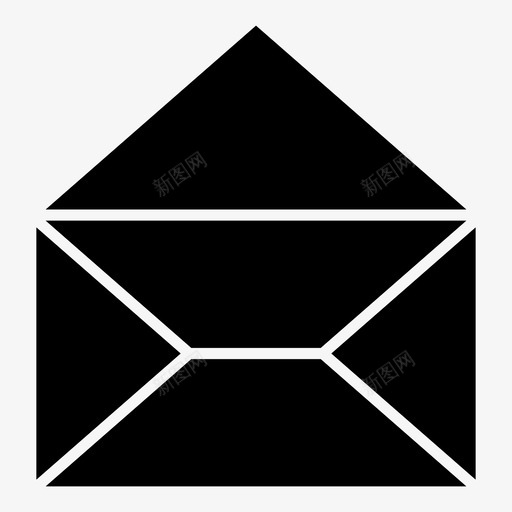 开放式邮件可密封邮寄图标svg_新图网 https://ixintu.com 信件 可密封 封闭式 开放式信封 开放式电子邮件 开放式邮件 纸张 翻盖 邮寄 黑色
