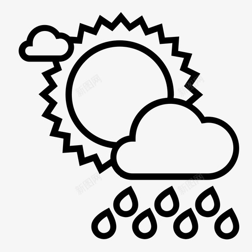 大雨下雨下雨天气图标svg_新图网 https://ixintu.com 下雨 下雨天气 大雨 天气状况 天气预报 太阳