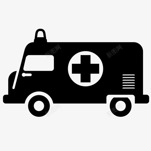 救护车卡车救命图标svg_新图网 https://ixintu.com 健康安全 医疗急救 医院 卡车 安全 急救 救命 救护车