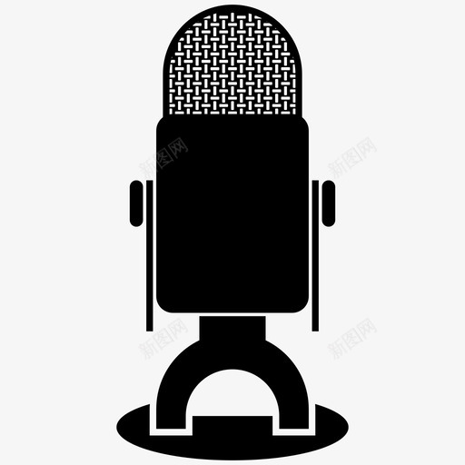 麦克风播音员音频图标svg_新图网 https://ixintu.com 录音 播音员 语音 雪人话筒 音频 麦克风