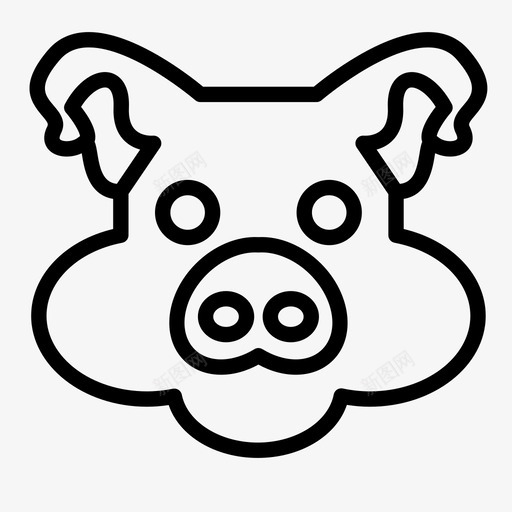 猪猪头牲畜图标svg_新图网 https://ixintu.com 哺乳动物 牲畜 猪 猪头 猪肉
