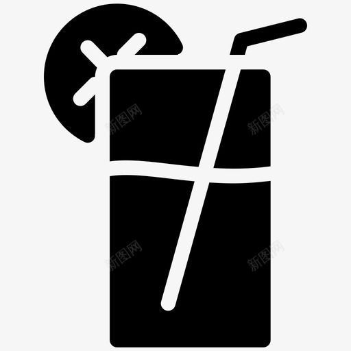 果汁吸管实心图标svg_新图网 https://ixintu.com 刷新 吸管 实心图标 形状 插图 果汁 柠檬水 标志 玻璃杯 食品和饮料-固体 饮料