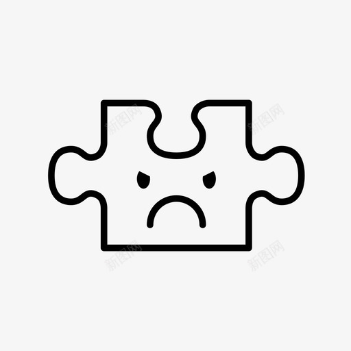拼图拼图块卡瓦伊图标svg_新图网 https://ixintu.com 卡瓦伊 悲伤 愤怒 拼图 拼图块 游戏 疯狂 部分