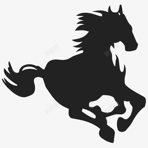 马野生动物骏马图标svg_新图网 https://ixintu.com 哺乳动物 小马 快 种马 赛马 跑步 野生动物 马 骏马 骑马